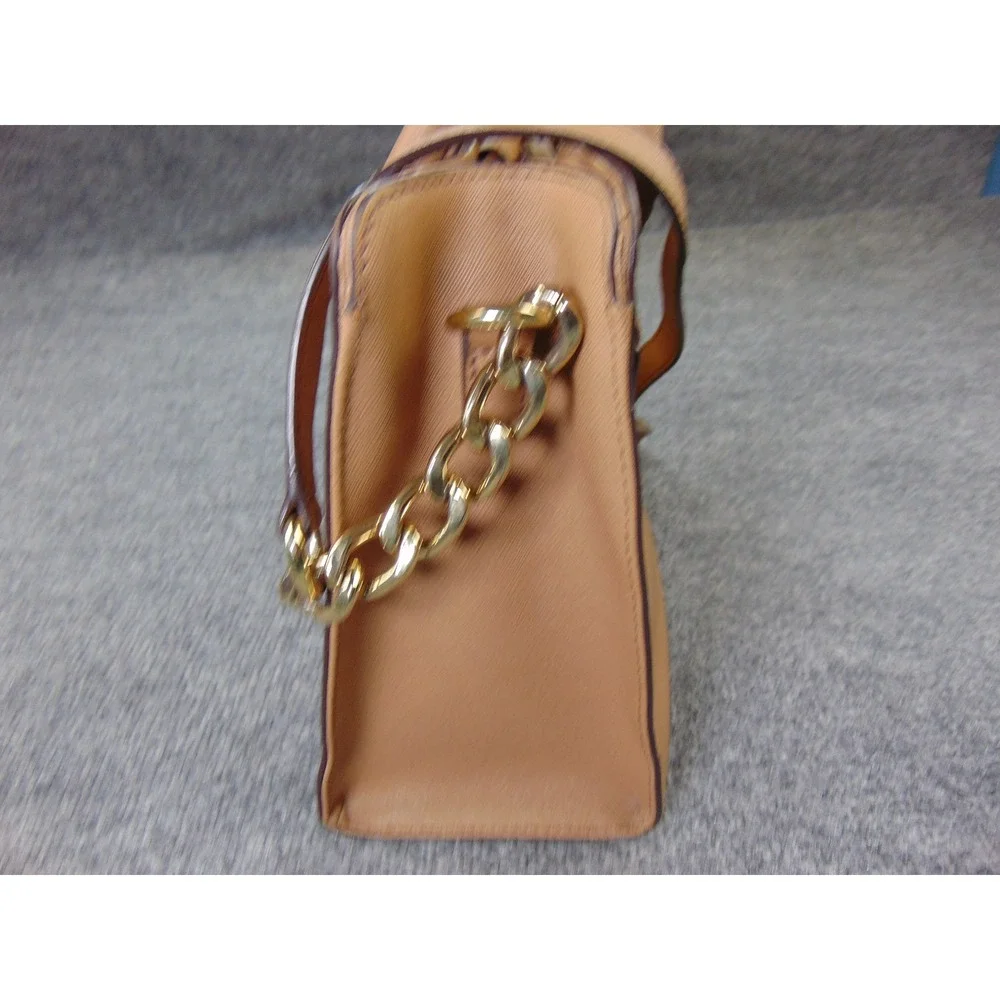 Michael Kors Hamilton Satchel Tan Brown‎ Saffiano 38H7YHMS3L Handbag